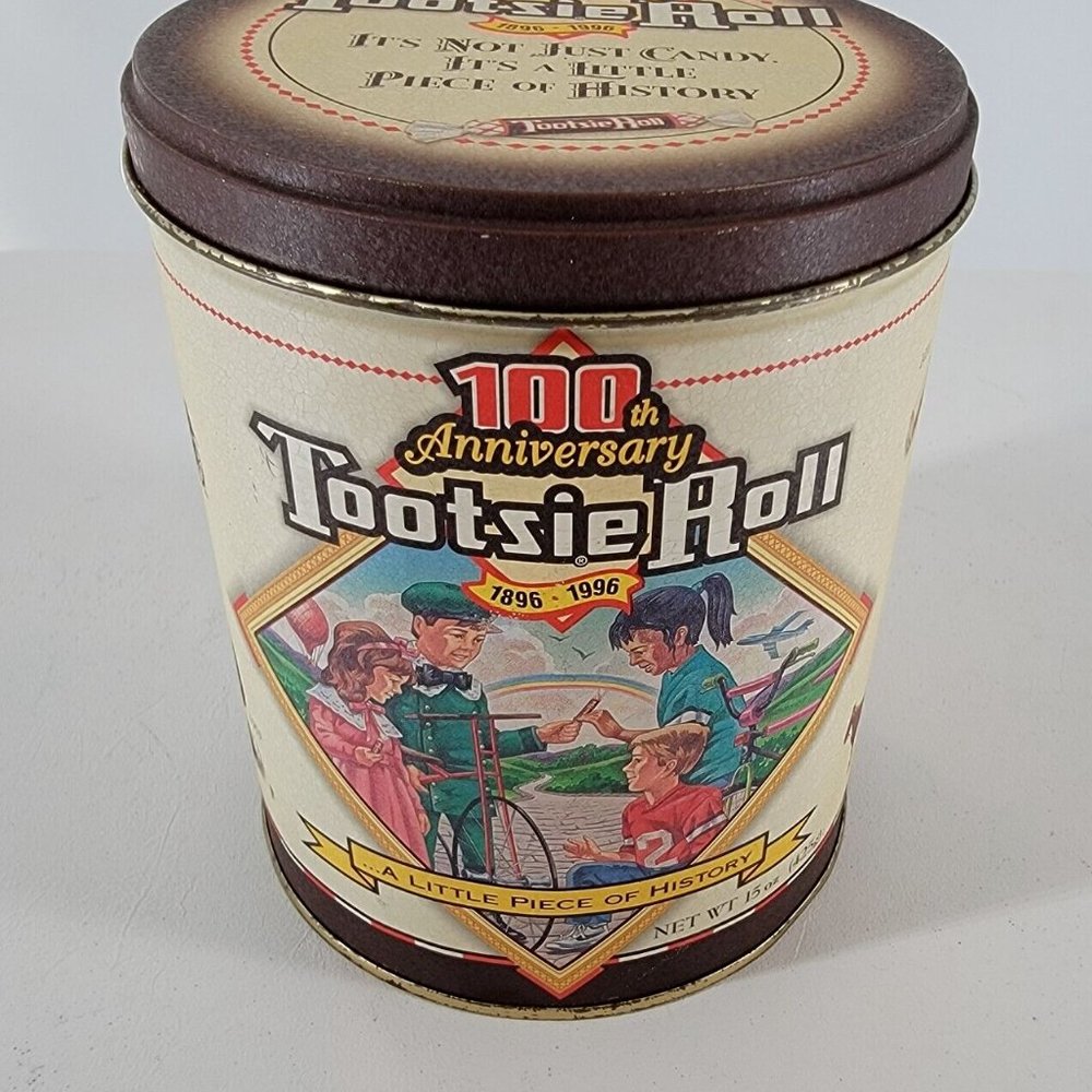 Vintage Tootsie Roll Advertising Tin 100 Year Anniversary 1896-1996